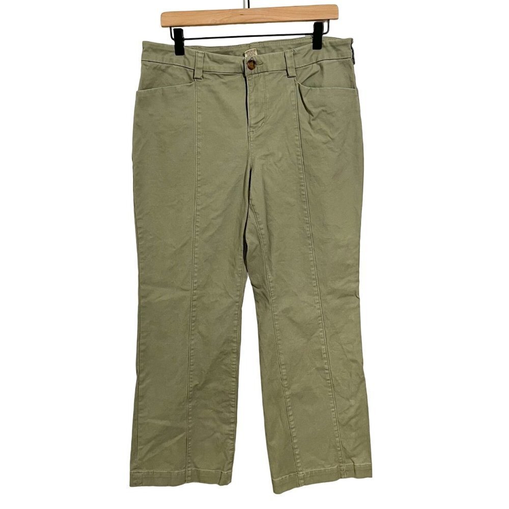 Duluth Trading Womens Green Chino Pants Size 12 / 29 Straight Leg Stretch